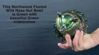 Northwood Wild Rose ftd Nut Bowl Green