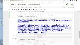 geospace and logspace functions in numpy telugu 10