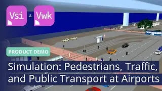 Simulation of Pedestrians, Traffic, and Public Transport at Airports | PTV Vissim & Viswalk | Demo