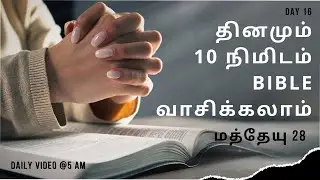 Bible Reading in Tamil Day 16 Matthew 28 |Today's Bible Verse | Tamil Audio Bible | Bible Vasikalam