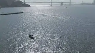 Drone by the Bay Bridge