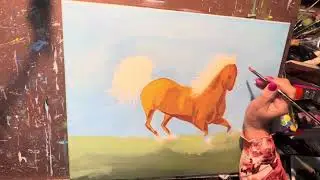 Horse Acrylic Painting on Canvas Time Lapsed