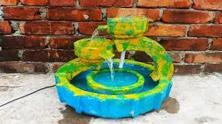 How to make amazing beautiful waterfall fountain water fountain - at home