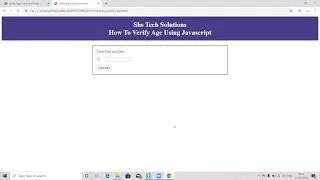 Verify Your age using JavaScript | How To Verify Your Age In JavaScript