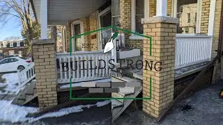 Front porch pillar rebuild in Parkdale, Toronto