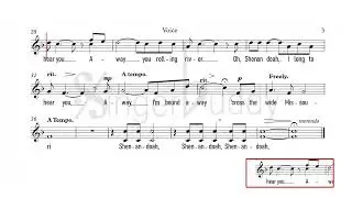 Shenandoah vocal Melody guide Trad. C major