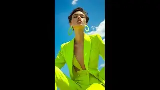 Bold Neon Suit that Dares to Shine #fashion #neonsuit #styleicon