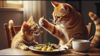 Dedicated Cat Mom Catches the Ultimate Feast for Her Baby Kitten! 🎣🍼🧡