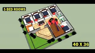 40 X 36 simple village house plan II 40 x 36 ghar ka naksha II 5 bhk floor plan II 5 bhk house plan