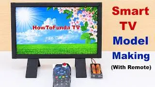 How to make LED TV at home Using Cardboard (LED television with remote) - diy howtofunda