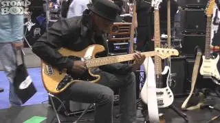 Marcus Miller Jamming on the Dunlop / MXR Booth at Namm 2015
