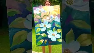 #floralpainting #dogwood #artreveal #paintingreveal #smallartist #smallartistsupport