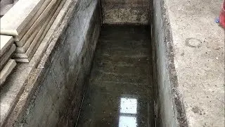 Maintenance pit repair, Water plug repair, Using hydraulic cement