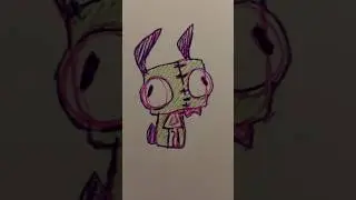 How 2 draw Gir from Invader Zim. What should I draw next? #art #gir #invaderzim #short #pendrawing