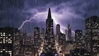 Thunderstorm and Heavy Rain in San Francisco for sleeping &ndash; Deep Rain Sounds for Peaceful Sleep