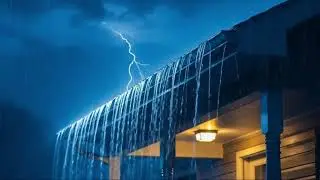 Deep Sleep Immediately on a Stormy Night with Torrential Rain & Loud Thunder on a Cabin Metal Roof