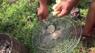 How to Make a Fish Trap from Electric Fan Guard   Smart Man Make Electric Fan Guard for Fishing