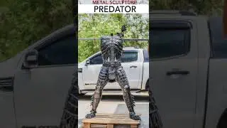 Predator scrap metal sculpture #sculpture #artwork #diy #recycle #welding #alien #predator