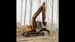 Hydraulic wood cutter tree shear log grapple saw excavator tree cutter
