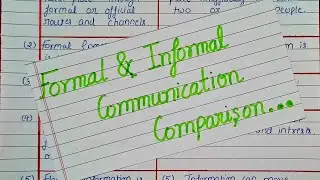 Formal And Informal Communication Comparison