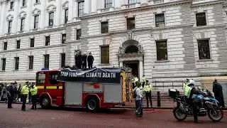 Four climate protestors arrested in 'fake blood' fail