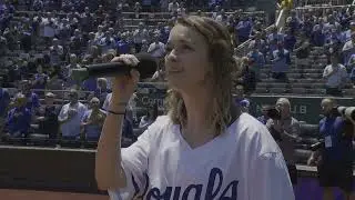 Kati Brewer sings National Anthem at Kansas City Royals Game