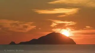 Sunset and the island of Filicudi, Sicily