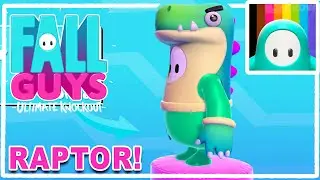 *NEW* RAPTOR Skin Gameplay! FALL GUYS Costume  | Before You Buy Skin Review
