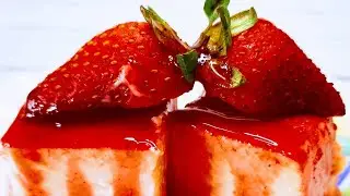 Strawberry Cake||Strawberry Pudding||Eggless||No Oven