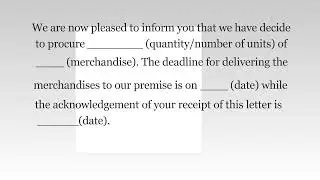 Purchase Order Letter Sample