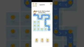 Brain Go 2 Coin Master Level 13 | Brain Go 2 Guide the Mr. Bull to collect all the coins.