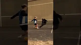 A two footed tackle on concrete is crazy‼️😵&zwj;💫 #jogabonito #football #streetfootball