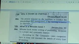 MOST IMP 1 SENTENCES OF CH-06 (S.P) THE MEETINGS OF THE COMPANY.