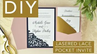 Lace Laser-Cut Pocket Wedding Invitation - DIY Assembly