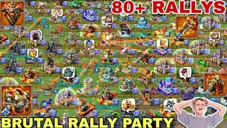Lords Mobile - 80+ Brutal 🔥 Rally Party Burning 2.2B Mythic Gears Online Players #lordsmobile 