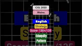 SSC CGL 2025 Mains -; English strategy #ssccgl2025 #english