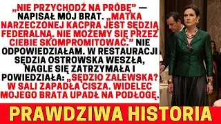 Mój brat mówił, że matka narzeczonej jest sędzią federalną — przy kolacji nazwała mnie »Pani Sędzio«