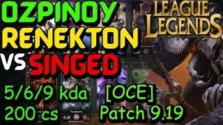 [OCE] ozpinoy Renekton vs Singed.  Patch 9.19 [20191020-0030]