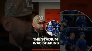 Jos&eacute; Bautista reacts to THAT bat flip