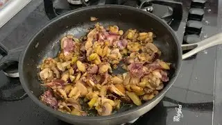 Revuelto de calabacín y champiñones, rico rico ￼