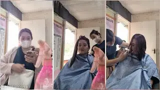 BARU SETAHUN LEBIH UDH PANJANG DAN DIPOTONG JADI BONDOL LAGI | EBY LONG TO SHORT HAIRCUT | FRONT CAM
