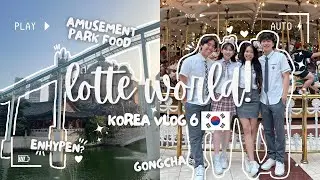 [korea vlog 6] i went to lotte world! | enhypen dark moon, school uniform rental, air balloon ✧:*