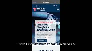 THRIVE FINANCIAL -ZENITHQUANT AI SCAM -Reach out !