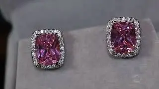 Pink diamond earrings, womens pink diamond ear studs, pink diamond ear studs, pink ear studs