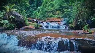 Mountain River Waterfall Flowing | Water Sounds, Nature White Noise, River Sounds for Sleeping