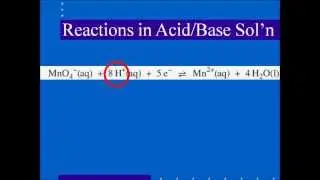 Balancing with the Half Reaction Table: Acidic Solutions as Oxidizing Agents