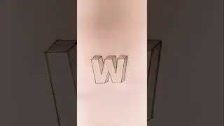 3D letter W | Drawing With Pencil | 3D drawing |pencil sketch | #3ddrawing