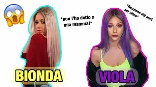 MI TINGO I CAPELLI VIOLA DA SOLA + REAZIONE DI MIA MAMMA || Samantha Frison