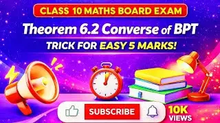 Class 10th math Important Theorem 6.2 Converse of BPT 5 marks pakke 👍
