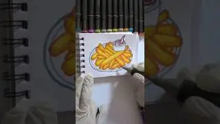 Coloring asmr : Relaxing Art #shorts #coloring #painting #asmr #satisfying #frenchfries